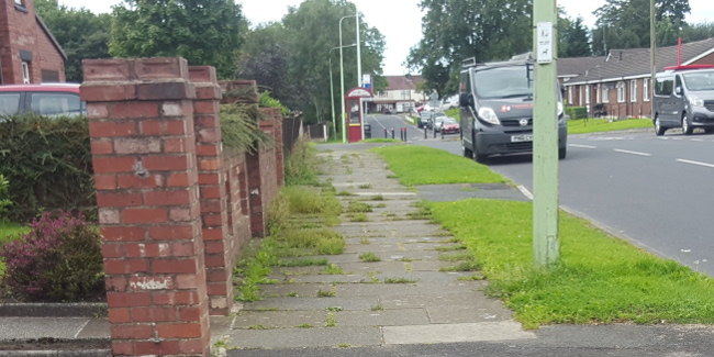 Weedy pavement in Chorley