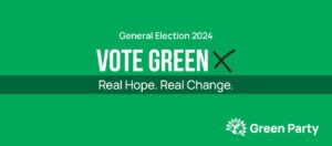 Real Hope Real Change Green Party text and logo